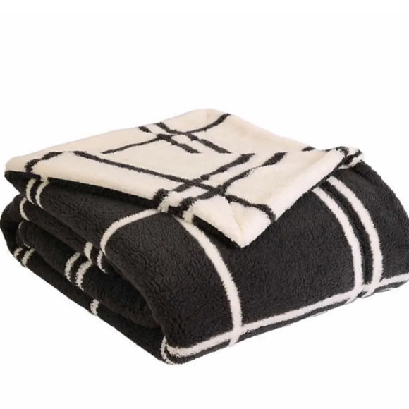Life Comfort Reversible Sherpa Fleece Blanket Gray Queen King - Picture 1 of 6